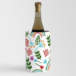 Rainbow Bright Rainbow and Floral Print Wine Chiller