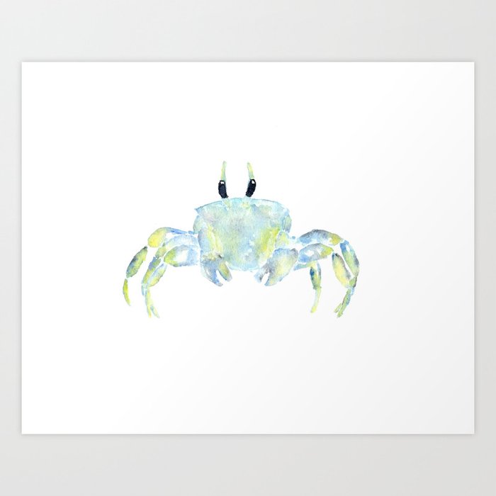 Ghost crab, ocean watercolor Art Print