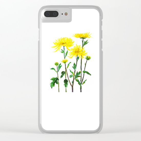 yellow chrysanthemum Clear iPhone Case