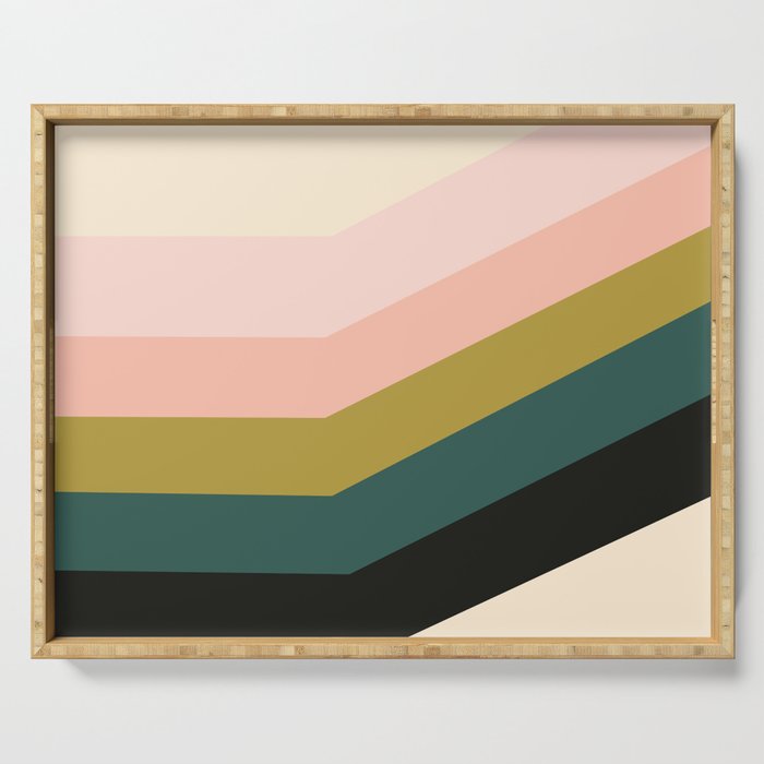 Retro Shapes 6 | Blush Pink and Green Serving Tray