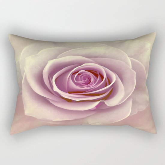 Tea Rose Painterly Abstract Rectangular Pillow