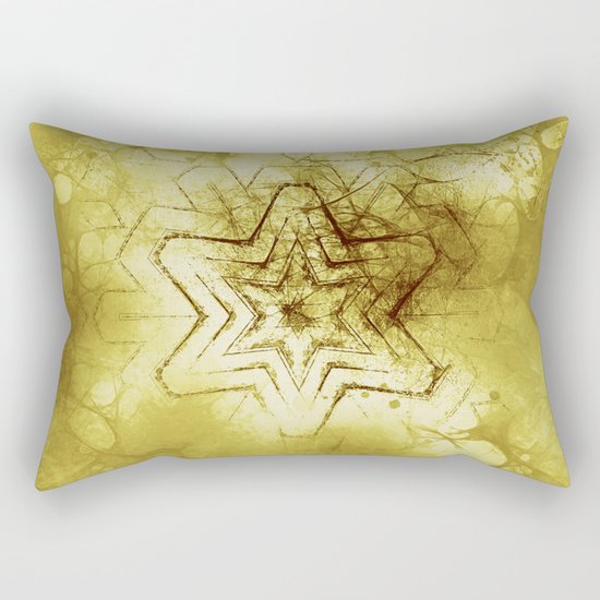 Star mandala in gold Rectangular Pillow