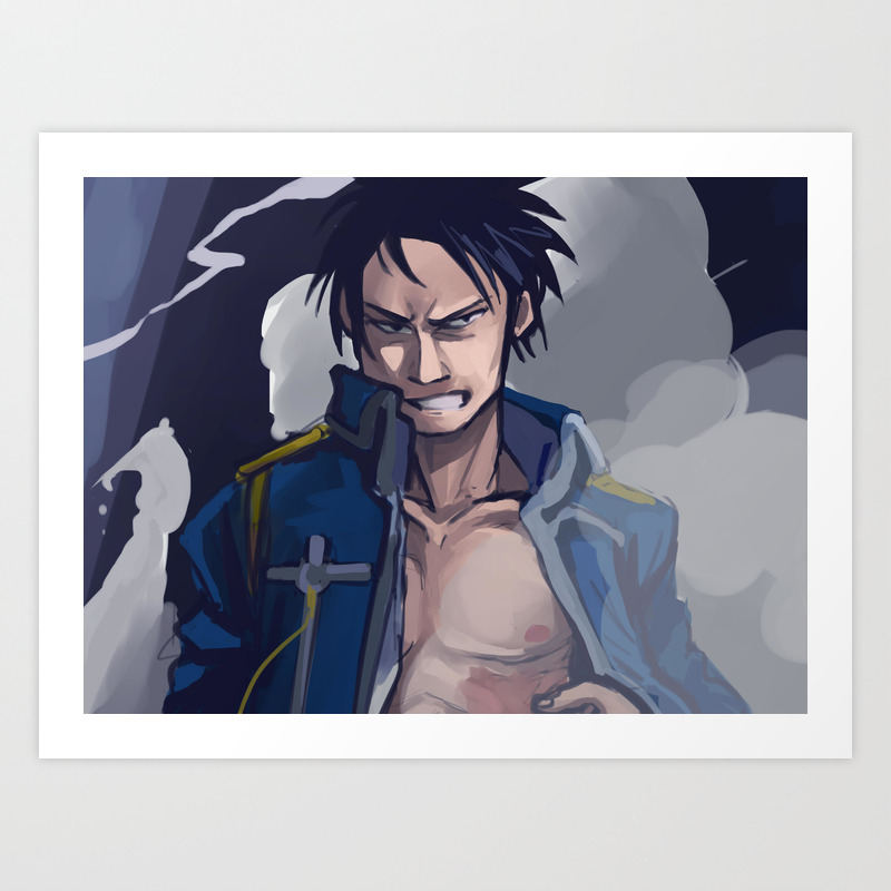Roy Mustang Fma Art Print By Orahh Society6 Roy was my favorite character in fma then i watched fmab and i was like ok let's see if he still gonna be my fav but he went from my fav in fma to my fav in the entire anime world. roy mustang fma art print by orahh