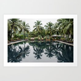 Palm trees reflection at the pool Art Print