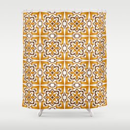 Ceramic tile seamless pattern. Wall or floor texture. Absrtract decorative porcelain pottery.  Shower Curtain