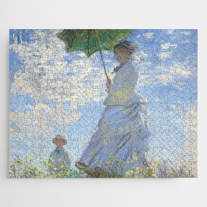 Claude Monet woman painting Jigsaw Puzzle
