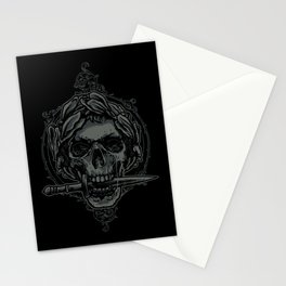 Caesar Skull With Knife Stationery Card