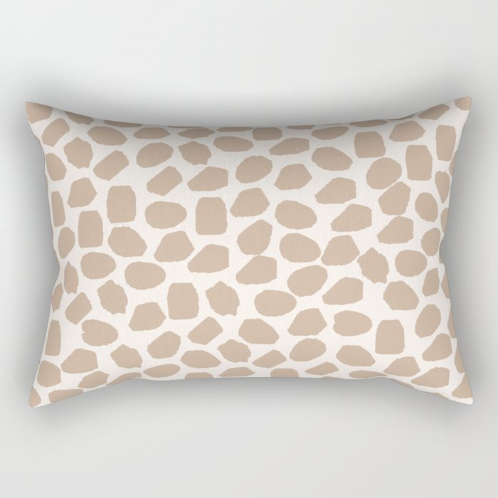 Ink Spot Pattern Buff Beige and Cream Rectangular Pillow