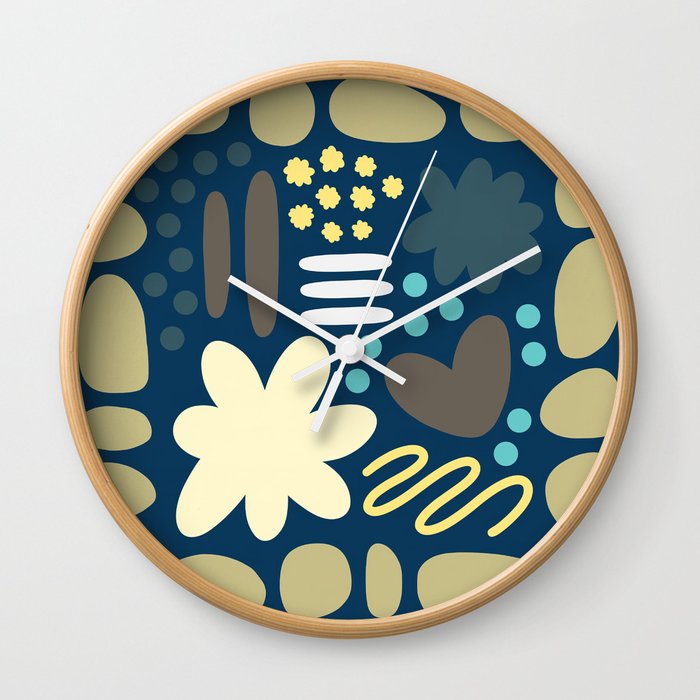 Abstract vintage color shapes collection 10 Wall Clock