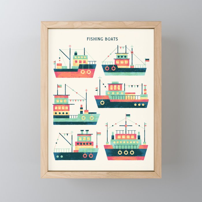 FISHING BOATS Framed Mini Art Print