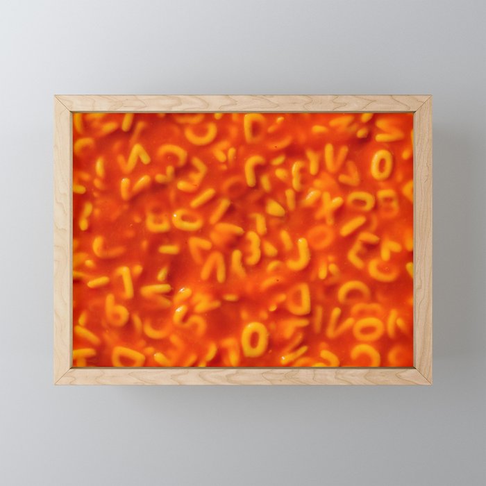 Alphabet Pasta In Tomato Sauce Food Pattern Framed Mini Art Print By Patterns Soup Society6