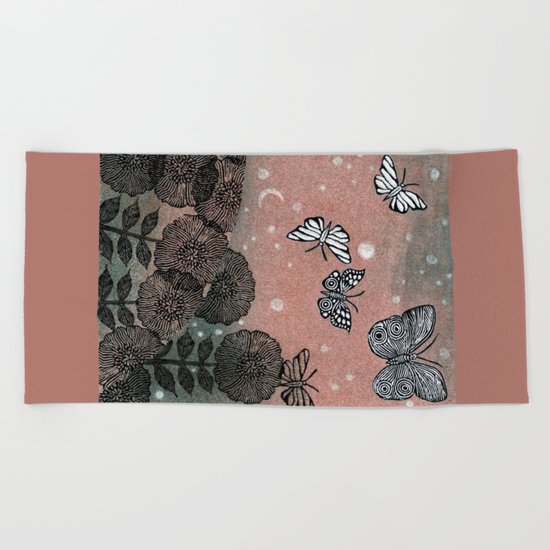 Night Garden (2) Beach Towel
