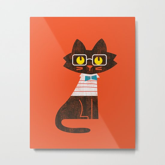 Fitz - Preppy cat Metal Print