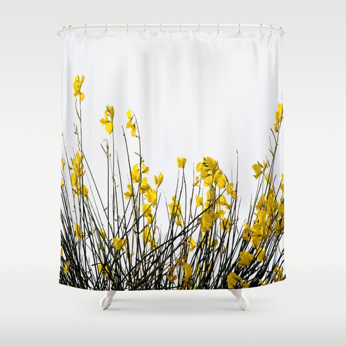 Decor Society6 Art Shower Curtain, Yellow And Black Shower Curtains