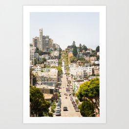 Climbing Hills in San Francisco Art Print
