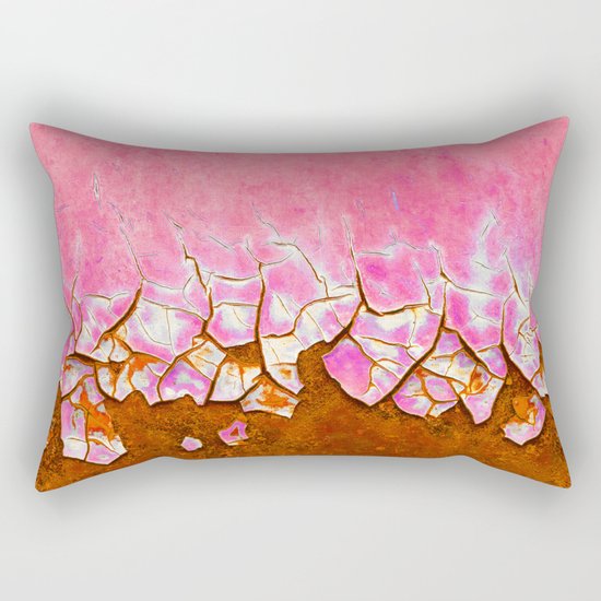 Pink and Rust Rectangular Pillow