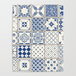 Blue Ceramic Tiles Poster
