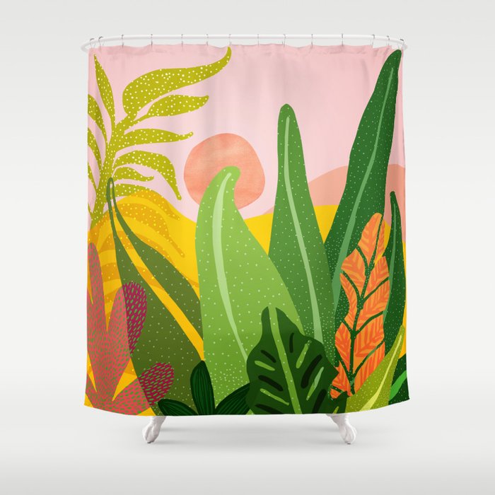 Good Morning Whimsical Landscape Shower Curtain