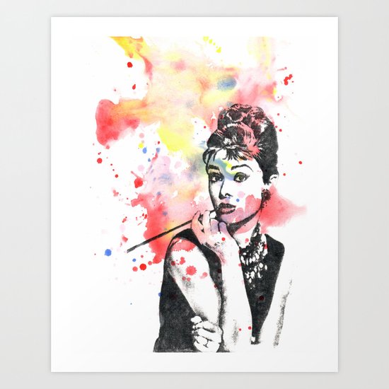 Audrey Hepburn Painting Art Print