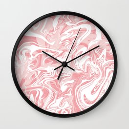Pretty white and pink marble design Wall Clock