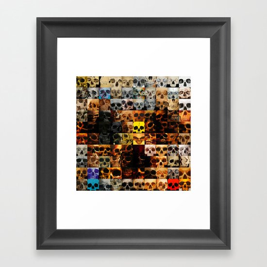 100 Painted Skulls Framed Art Print
