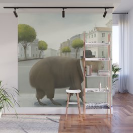 Anthropomorphic capybara in a suit Wall Mural