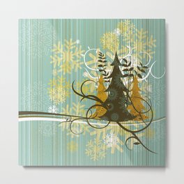 Christmas trees background Metal Print