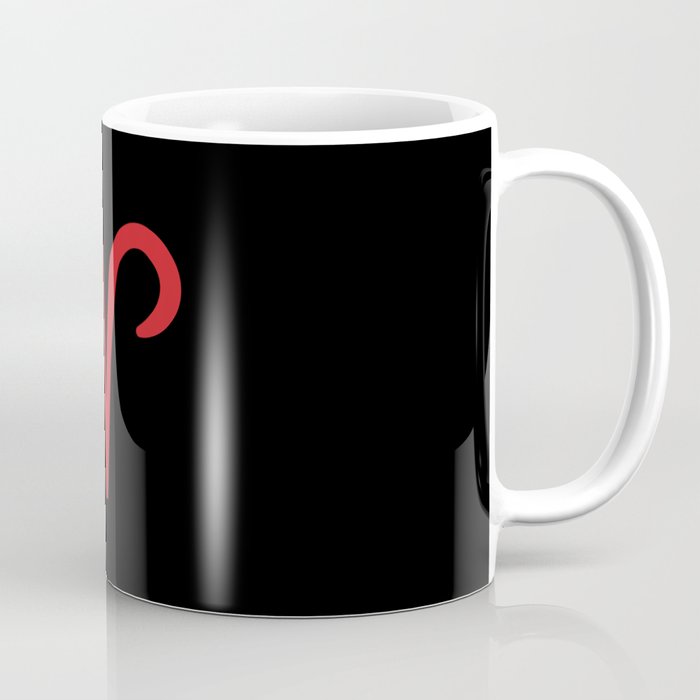 Aries the Ram Zodiac Red on Black Coffee Mug