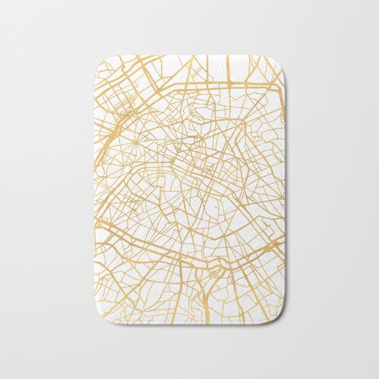 PARIS FRANCE CITY STREET MAP ART Bath Mat