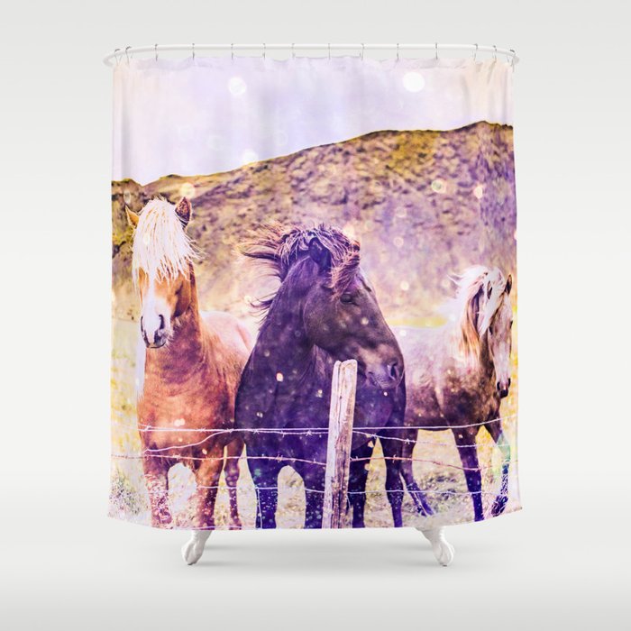 Southwest Horse Ranch Horses Shower Curtain By Cascadia Society6