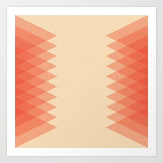 Red-Orange Triangles Art Print