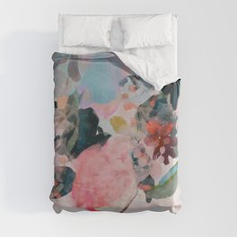 floral bloom abstract painting Duvet Cover