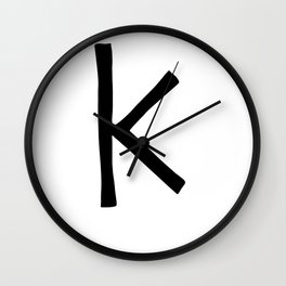 K Monogram (Hand 2) Wall Clock | Kim, Katlyn, Kimberly, Keira, Kelsey, Kendall, Kinley, Kaylie, Khloe, Kayla 