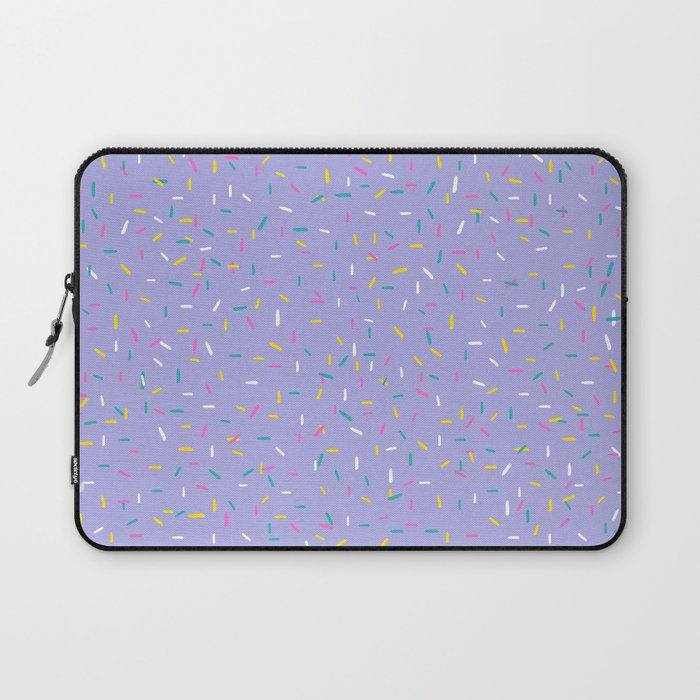 Colorful Sprinkles Small-Scale Pattern on Lavender Background  Laptop Sleeve