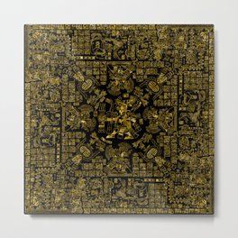 Mayan Spring GOLD Metal Print | Ancient, Mythology, Science, Hieroglyphic, Hieroglyphics, Gift, Gifts, Excavation, Anthropologists, Graphicdesign 