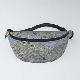 Map of London Thames Drawing Fanny Pack