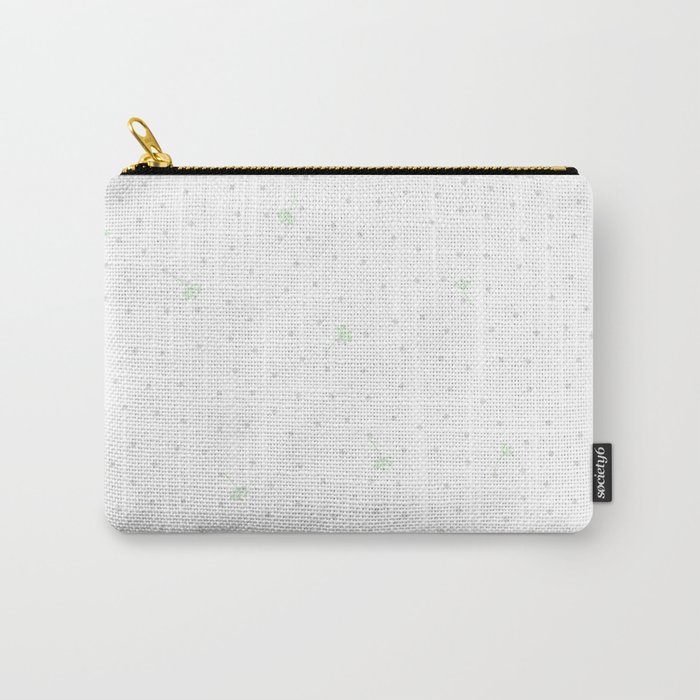 Green flying dandelion seed simple Christmas seamless pattern and Grey Confetti on White Background Carry-All Pouch