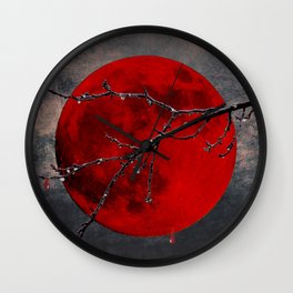 Modern Blood Red Moon Rain Gothic Decor A175 Wall Clock
