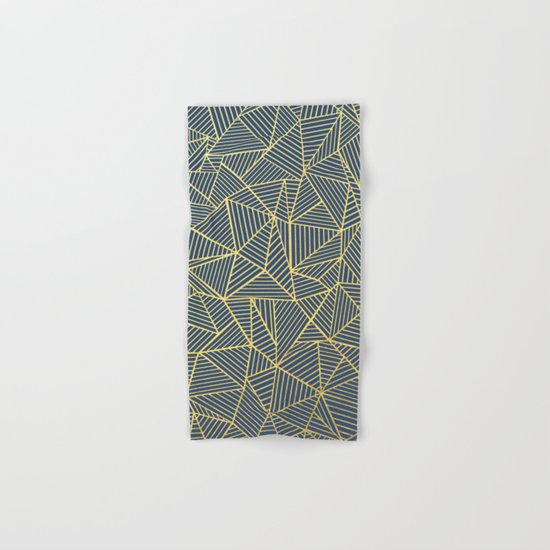 Ab Lines Gold and Navy Hand & Bath Towel