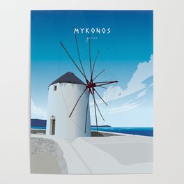Mykonos Windmills Poster