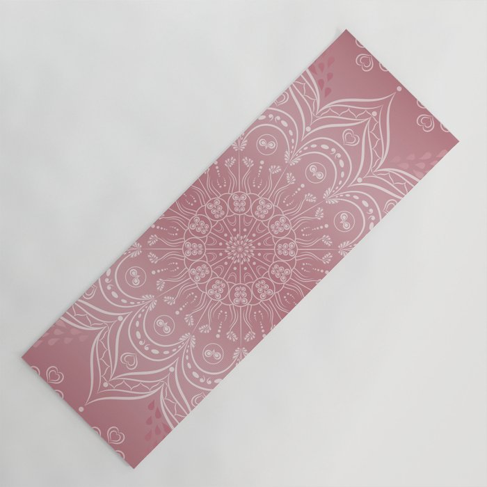 Boho Rose Pink Mandala Yoga Mat