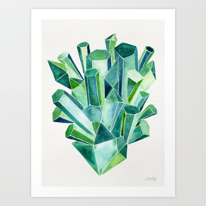 Emerald Watercolor Art Print