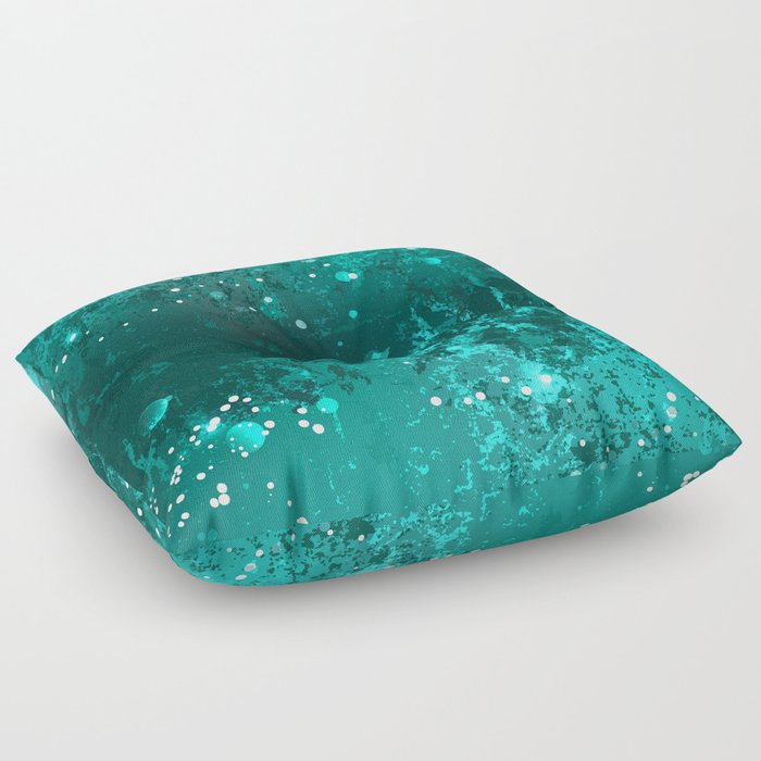 Emerald Glitter Background Floor Pillow
