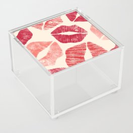 Pattern Lips in Red Lipstick Acrylic Box
