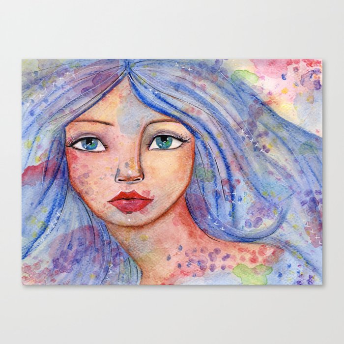 Girl in the flow Canvas Print