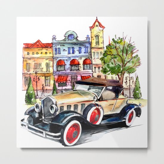 Retro car Metal Print