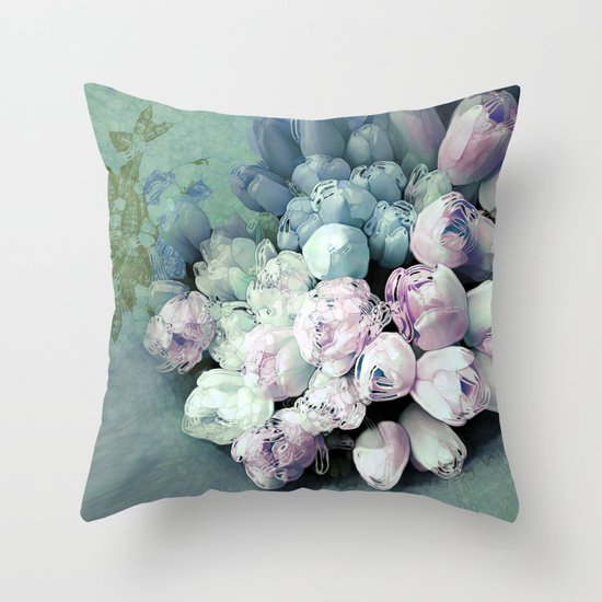 Tulips Antique Throw Pillow