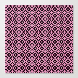 Pink and Black Ornamental Arabic Pattern Canvas Print