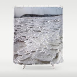 Travertine At Pamukkale Close Up Photograph Shower Curtain