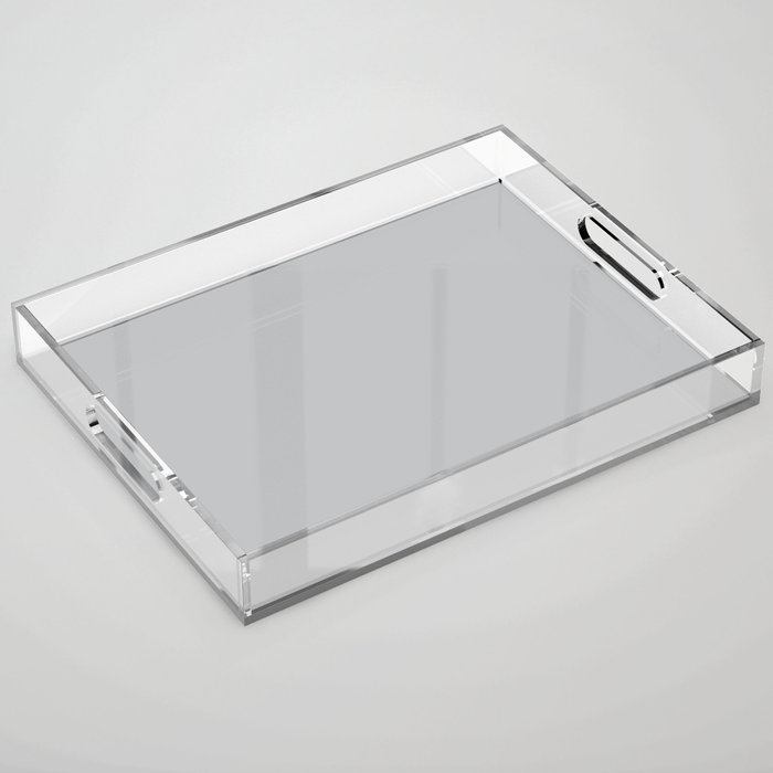 Stormy Grey - Light Neutral Mid Tone Gray Solid Color PPG Whirlwind PPG1013-3 Acrylic Tray